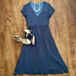 Piper & Scoot Blue Derby Dress Midi